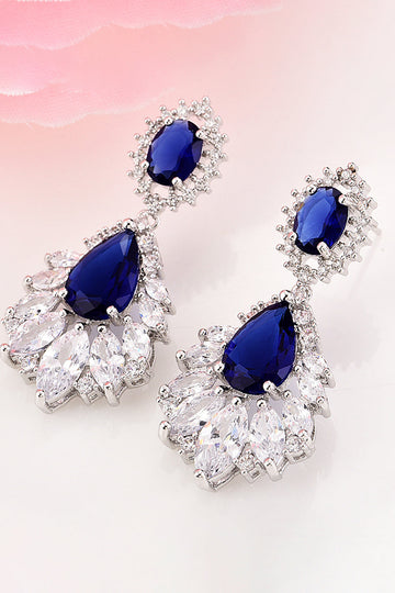 Royal Blue Teardrop Dangle Øreringe Party Prom smykker